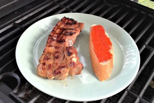 Grilled pork belly