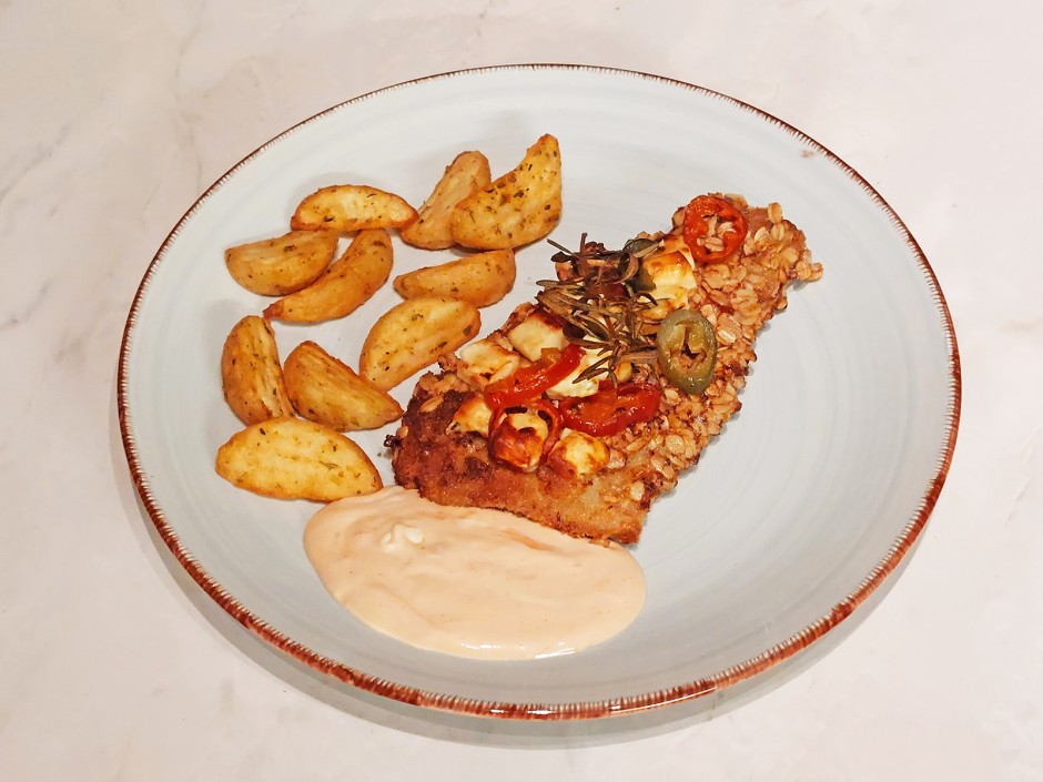 Pork schnitzel with jalapeno and feta - recipe - photo: benjamin