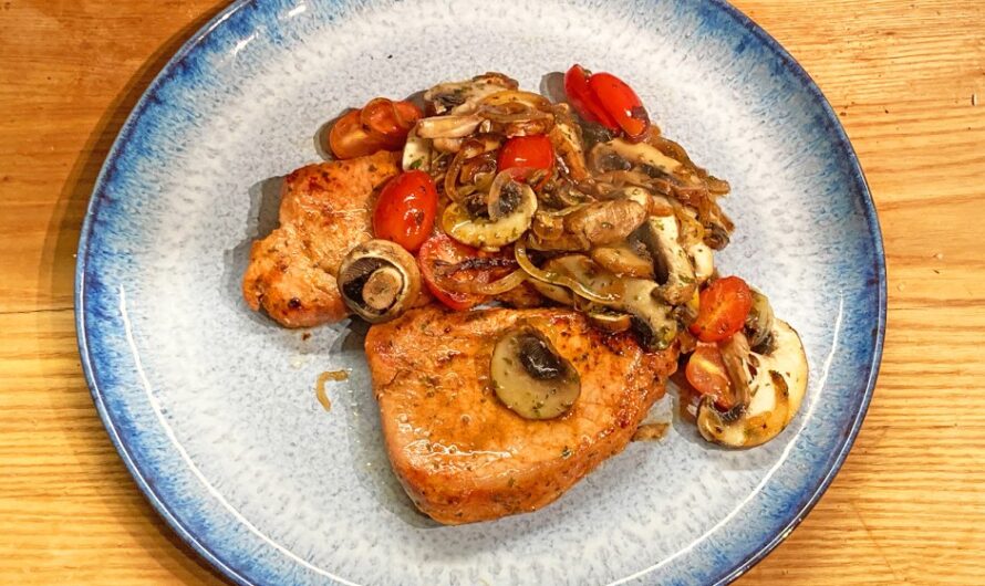 Pork steak with mushrooms