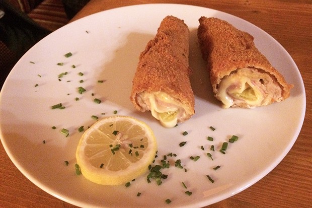 Spicy rolled schnitzel