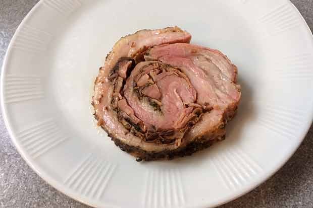 Stuffed-rolled pork belly